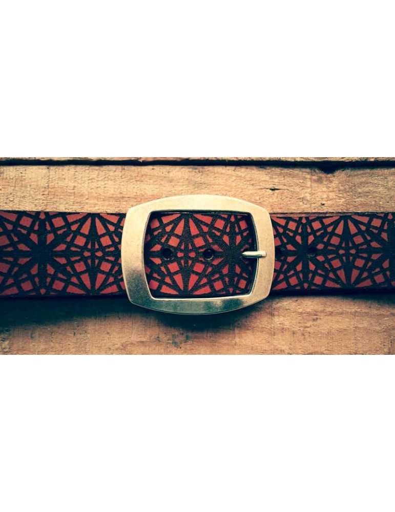 Brown Leather Celtic Handcrafted Belt, Celtic Leather Belt