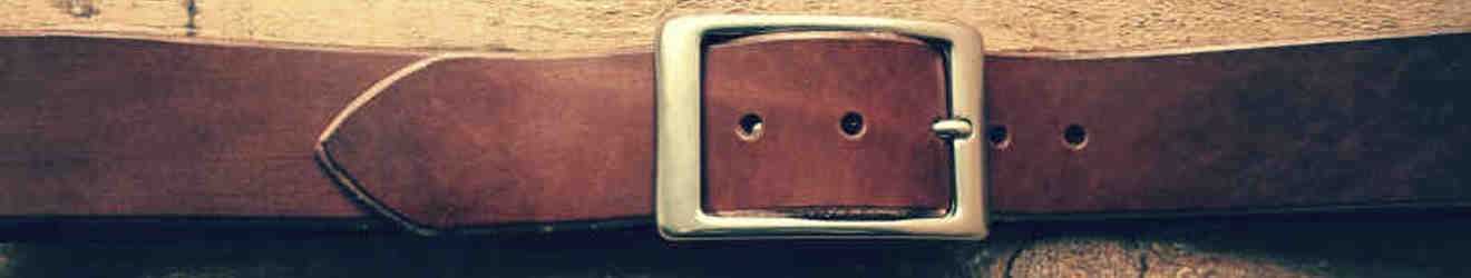 Handmade leather belts.
